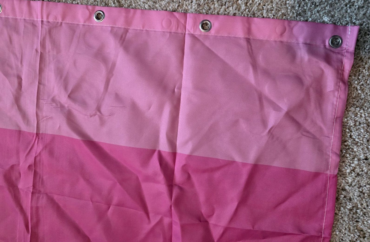 Vintage Victoria's Secret Pink Logo Stripe Logo Shower Curtain 70x72 Rare Bath