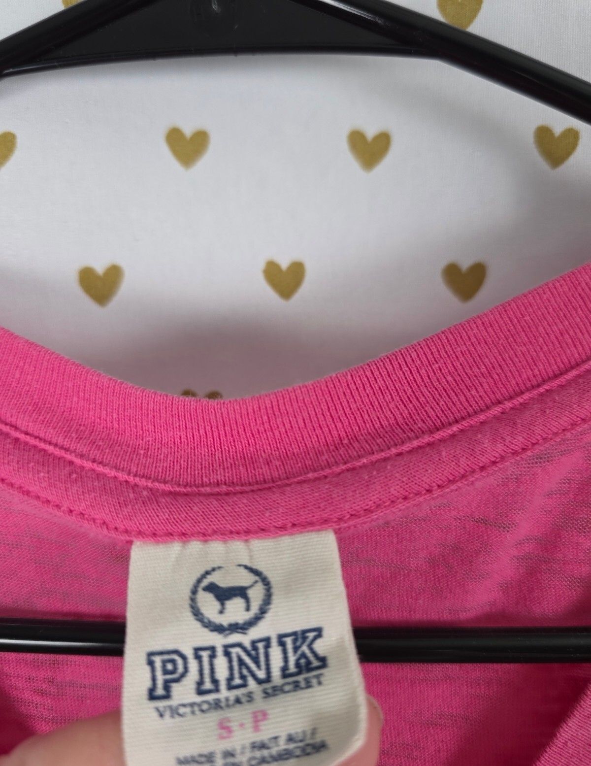 Victorias Secret PINK Love  V neck Burnout Tee shirt Vintage SMALL