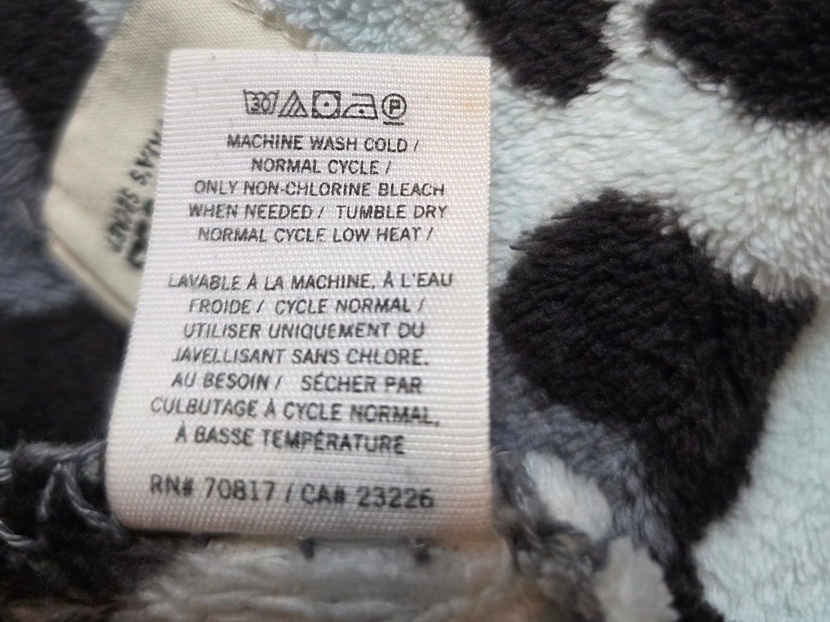 Rare Vintage Victoria's Secret PINK Leopard Stadium Blanket Throw Gray Black