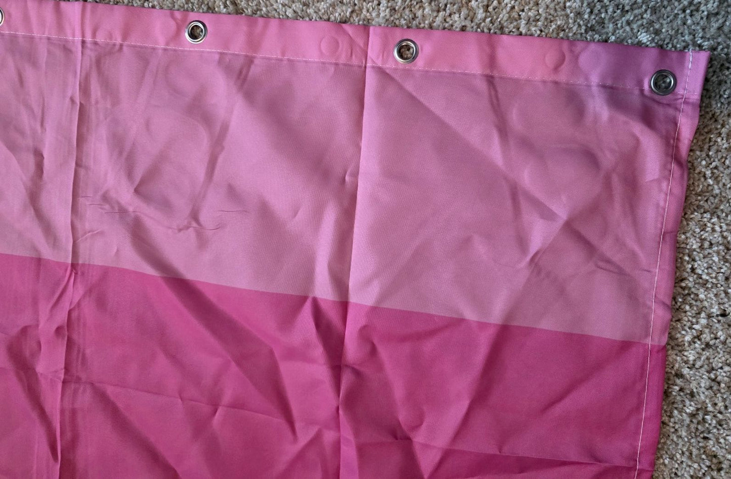 Vintage Victoria's Secret Pink Logo Stripe Logo Shower Curtain 70x72 Rare Bath